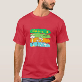 Malibu Beach California Surf Vibes Art T-Shirt