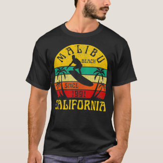 Malibu Beach California Surfbrett T-Shirt