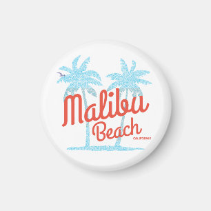 Malibu Beach California Vacation USA Vintag Coral Magnet