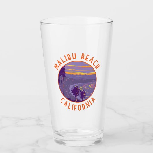Malibu Beach California Vintage Glas (Vorderseite)