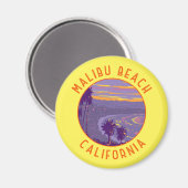 Malibu Beach California Vintage Magnet (Vorderseite/Rückseite)