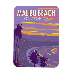 Malibu Beach California Vintage Magnet