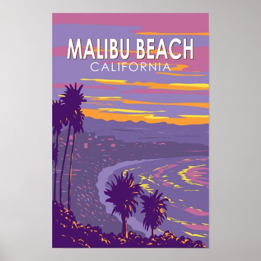 Malibu Beach California Vintage Poster (Vorne)