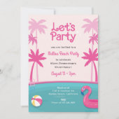 Malibu Beach Doll Summer Pool Party Geburtstag Einladung (Vorderseite)