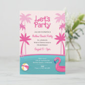 Malibu Beach Doll Summer Pool Party Geburtstag Einladung (Stehend Vorderseite)
