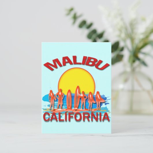 MALIBU BEACH KALIFORNIA POSTKARTE (Stehend Vorderseite)