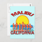 MALIBU BEACH KALIFORNIA POSTKARTE (Vorne/Hinten)