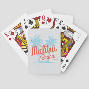 Malibu Beach Kalifornien Urlaub USA Vintage Korall Spielkarten