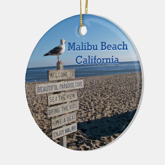 Malibu Beach- Paradise Cove Seagull Sign Keramik Ornament (Links)