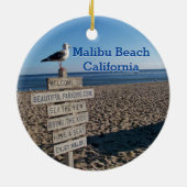 Malibu Beach- Paradise Cove Seagull Sign Keramik Ornament (Hinten)