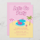 Malibu Beach Pool Party Einladung (Vorne/Hinten)