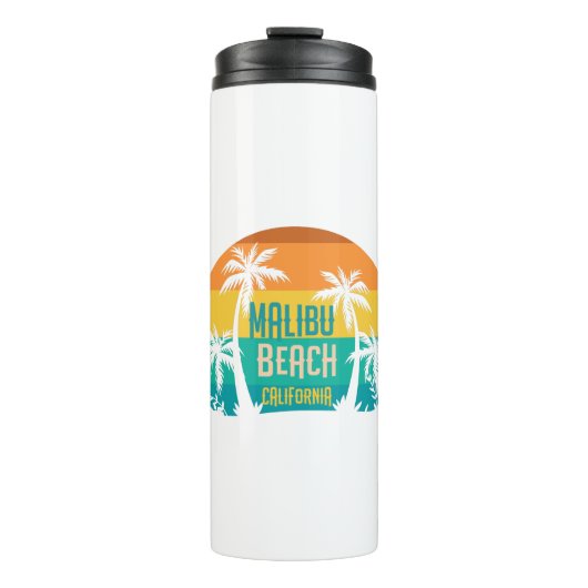 Malibu Beach Retro Thermosbecher (Vorderseite)