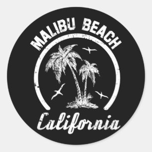 Malibu Beach Runder Aufkleber