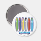 Malibu Beach Surfboards Magnet (Vorderseite/Rückseite)