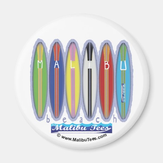 Malibu Beach Surfboards Magnet (Vorne)
