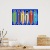 Malibu Beach Surfboards Poster (Küche)