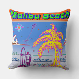 "Malibu Beach" Surfer Kissen