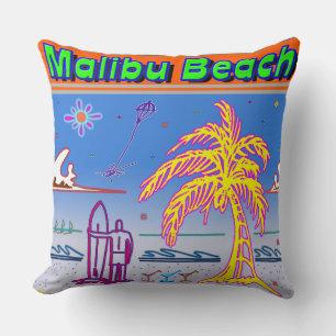 "Malibu Beach" Surfer Kissen