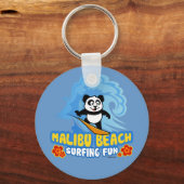 Malibu Beach Surfing Panda Schlüsselanhänger (Vorderseite)