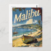 Malibu Beach Vintag Postkarte (Vorne/Hinten)