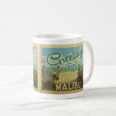 Malibu Beach Vintage Travel Kaffeetasse (VorderseiteRechts)