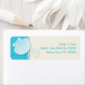 Malibu Blue & Ivory Beach Wedding Rücksendeadresse (Insitu)
