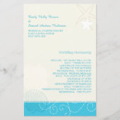 Malibu Blue Modern Beach Wedding Program (Vorderseite)