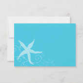 Malibu Blue Sea Muschel Starfish Beach Hochzeit UA RSVP Karte (Rückseite)