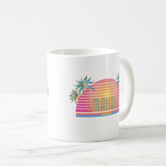 Malibu, CA Palm Trees, grafisch, Cool Kaffeetasse (VorderseiteRechts)