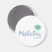Malibu, CA Round Magnet (Vorderseite/Rückseite)