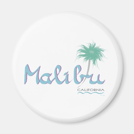 Malibu, CA Round Magnet (Vorne)