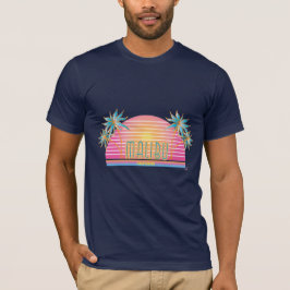 Malibu, CA Sun, Palmen Trees Graphic Men's T - Shi T-Shirt