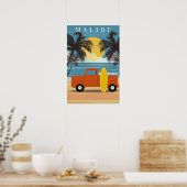 Malibu, Ca Travel Poster, Poster (Küche)
