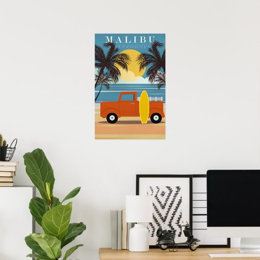 Malibu, Ca Travel Poster, Poster (Heimbüro)