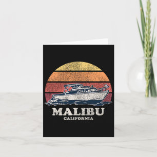 Malibu Ca Vintage Bootfahren 70er Retro-Boot-Desig Karte