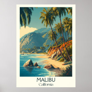 Malibu California Art Print   Ausschließliche Küst Poster