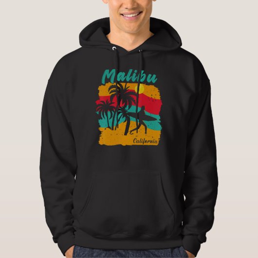 Malibu California Beach Landschaft mit weiblichem Hoodie (Vorderseite)