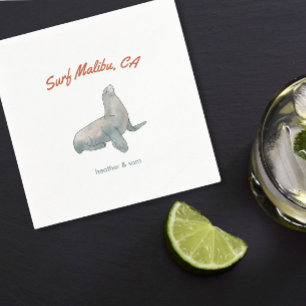 Malibu California Custom Wedding Paper Napkin Serviette