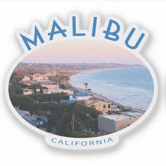 Malibu California Küste mit Foto Aufkleber (Vorderseite)