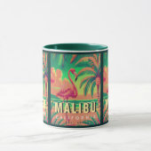 Malibu California Retro Flamingo Souvenirs 1950s Tasse (Zentrum)