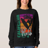 Malibu California Retro Sunset Beach Surfer Surfin Sweatshirt (Vorderseite)