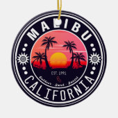 Malibu California Retro Sunset Palm Trees 60er Keramik Ornament (Vorne)