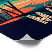 Malibu California Retro Sunset Souvenirs der 50er  Poster (Ecke)