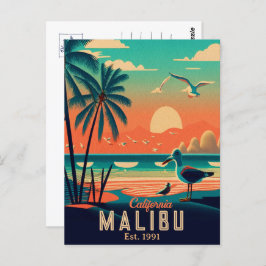 Malibu California Retro Sunset Souvenirs der 50er  Postkarte