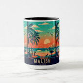 Malibu California Retro Sunset Souvenirs der 50er Tasse (Zentrum)
