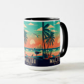 Malibu California Retro Sunset Souvenirs der 50er Tasse (VorderseiteRechts)