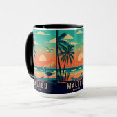 Malibu California Retro Sunset Souvenirs der 50er Tasse (Vorderseite Links)