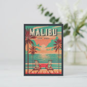 Malibu California Retro Sunset Souvenirs in den 19 Postkarte (Stehend Vorderseite)