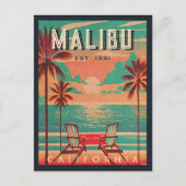 Malibu California Retro Sunset Souvenirs in den 19 Postkarte (Vorderseite)
