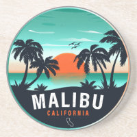 Malibu California Retro Sunset Tropical Souvenirs